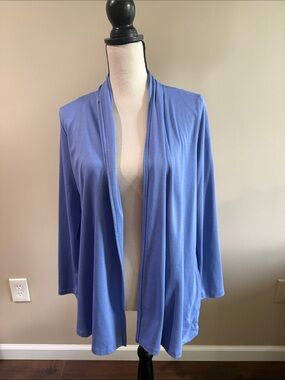 L.L. Bean Kimono Open Front Long Sleeve Cardigan in Periwinkle Blue Size Medium